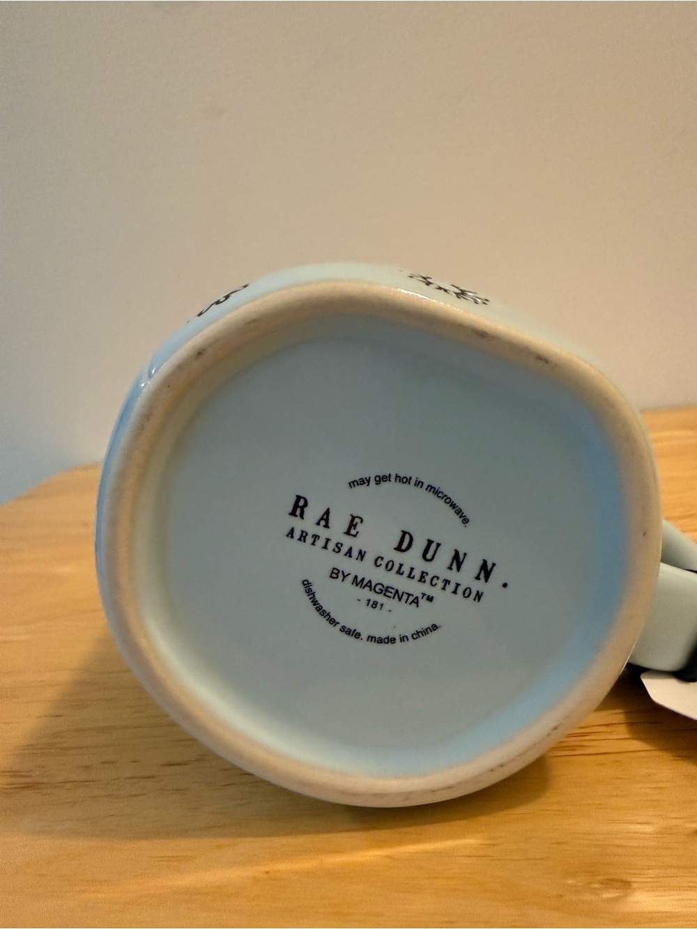 Rae Dunn Light Blue "MIMI" Mug with Black Daisy Design - Picture 4 of 4